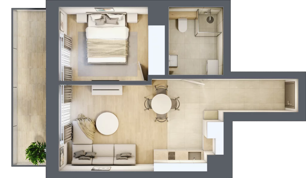 2 pokoje, lokal inwestycyjny 37,72 m², piętro 4, oferta nr D5.05, Aquamarina 3, Międzyzdroje, ul. Gryfa Pomorskiego 80 b