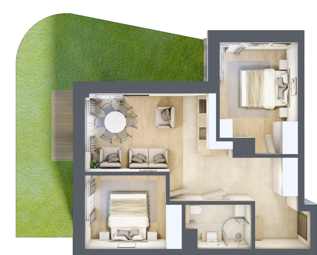3 pokoje, lokal inwestycyjny 53,98 m², parter, oferta nr D1.08, Aquamarina 3, Międzyzdroje, ul. Gryfa Pomorskiego 80 b