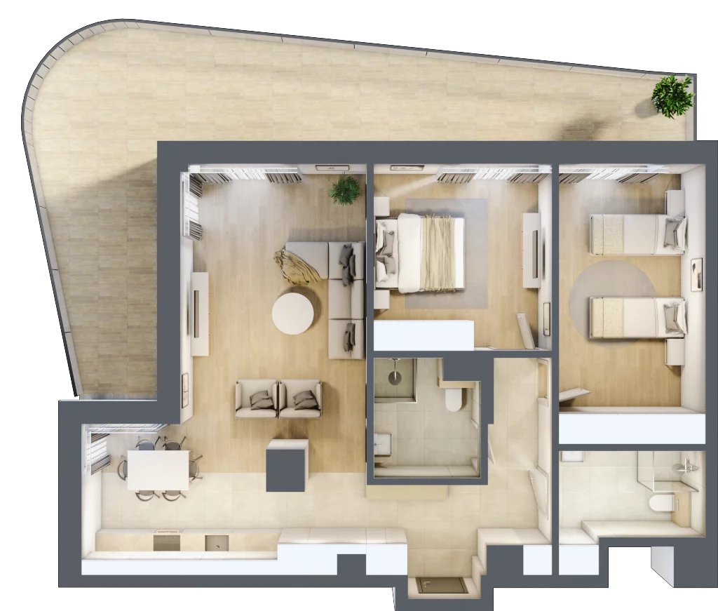 3 pokoje, lokal inwestycyjny 88,37 m², piętro 3, oferta nr D4.04, Aquamarina 3, Międzyzdroje, ul. Gryfa Pomorskiego 80 b