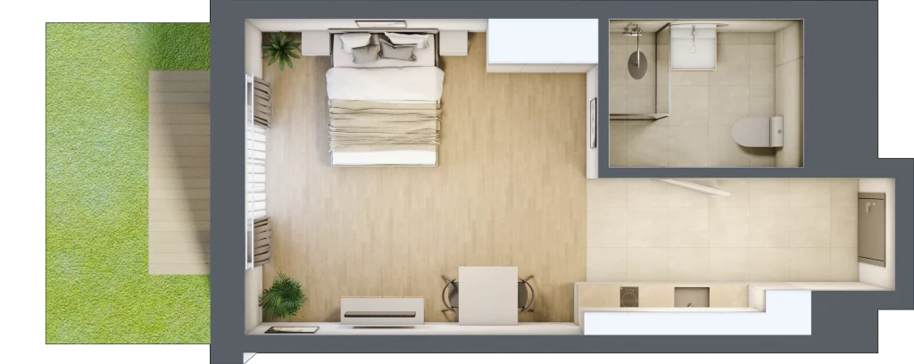 1 pokój, lokal inwestycyjny 33,62 m², parter, oferta nr D1.04, Aquamarina 3, Międzyzdroje, ul. Gryfa Pomorskiego 80 b
