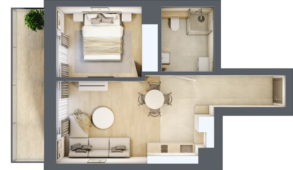 2 pokoje, lokal inwestycyjny 37,72 m², piętro 3, oferta nr D4.05, Aquamarina 3, Międzyzdroje, ul. Gryfa Pomorskiego 80 b