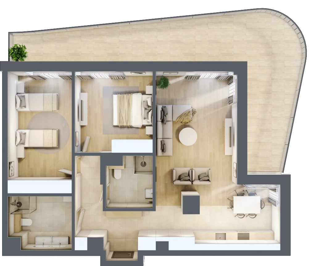 3 pokoje, lokal inwestycyjny 88,96 m², piętro 3, oferta nr D4.07, Aquamarina 3, Międzyzdroje, ul. Gryfa Pomorskiego 80 b