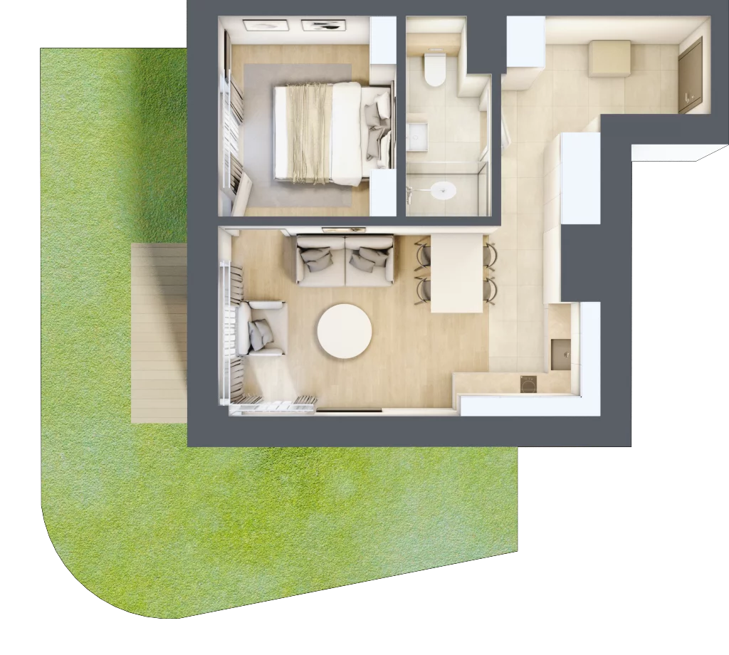 2 pokoje, lokal inwestycyjny 35,17 m², parter, oferta nr D1.03, Aquamarina 3, Międzyzdroje, ul. Gryfa Pomorskiego 80 b