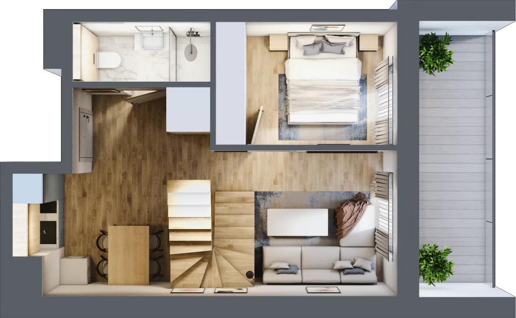 2 pokoje, apartament inwestycyjny 65,61 m², piętro 4, oferta nr C.403, Perłowa Przystań Sianożęty etap III, Sianożęty, ul. Sztormowa