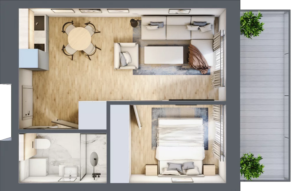 2 pokoje, apartament inwestycyjny 35,31 m², parter, oferta nr C.002, Perłowa Przystań Sianożęty etap III, Sianożęty, ul. Sztormowa