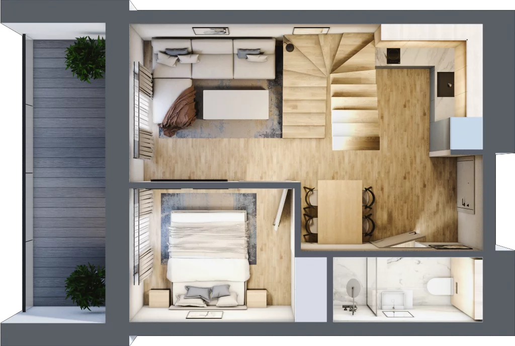 2 pokoje, apartament inwestycyjny 63,01 m², piętro 4, oferta nr C.405, Perłowa Przystań Sianożęty etap III, Sianożęty, ul. Sztormowa