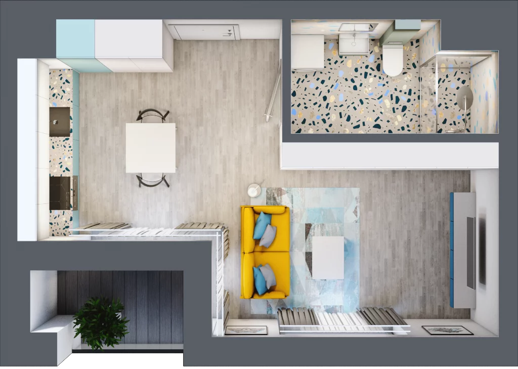 1 pokój, mieszkanie 30,88 m², piętro 2, oferta nr C.99, Apartamenty Dębowa, Łódź, Górna, Górniak, ul. Dębowa 1