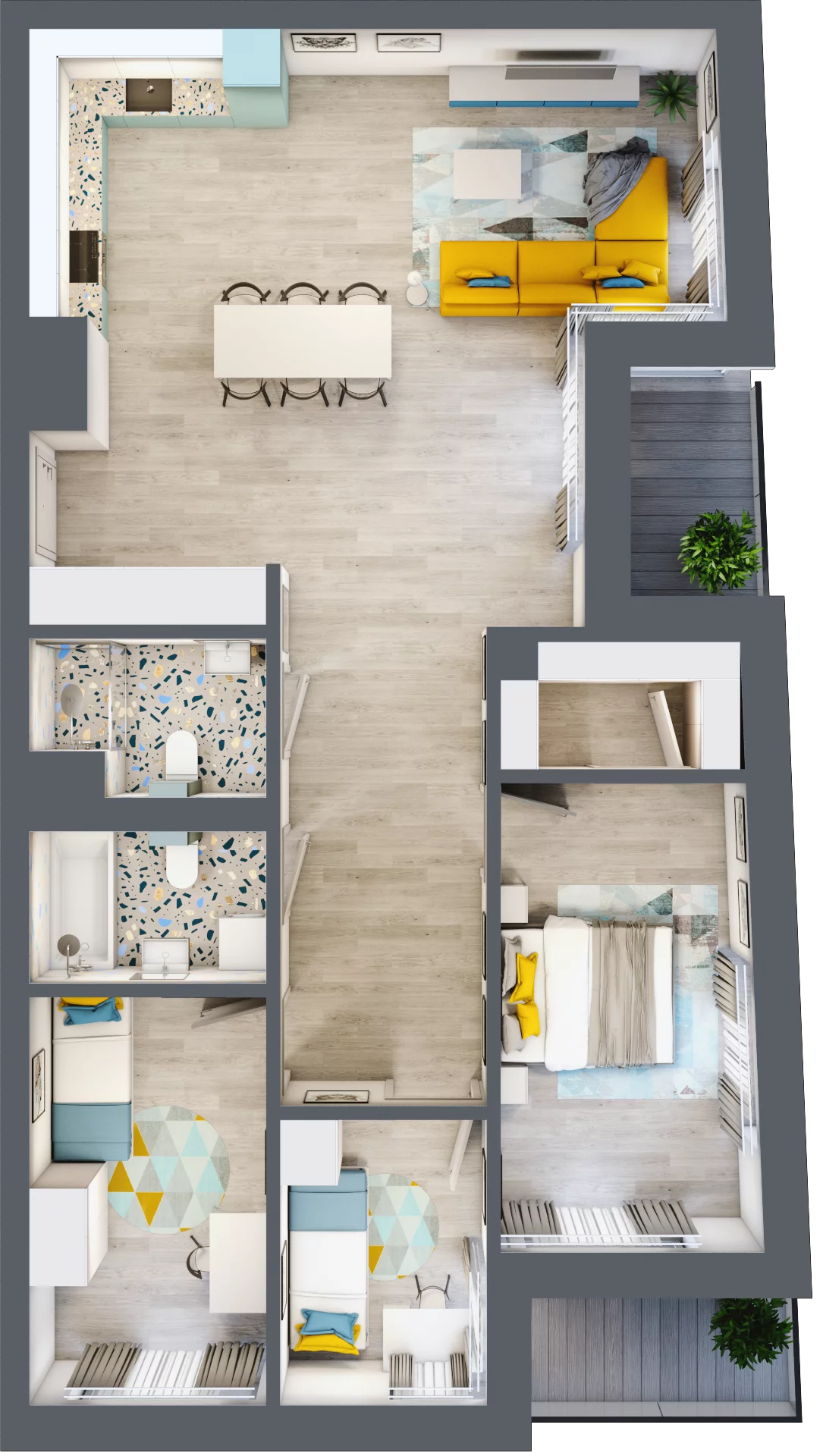 4 pokoje, mieszkanie 90,71 m², piętro 1, oferta nr A.2, Apartamenty Dębowa, Łódź, Górna, Górniak, ul. Dębowa 1