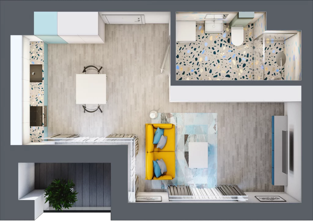 1 pokój, mieszkanie 30,86 m², piętro 1, oferta nr A.5, Apartamenty Dębowa, Łódź, Górna, Górniak, ul. Dębowa 1