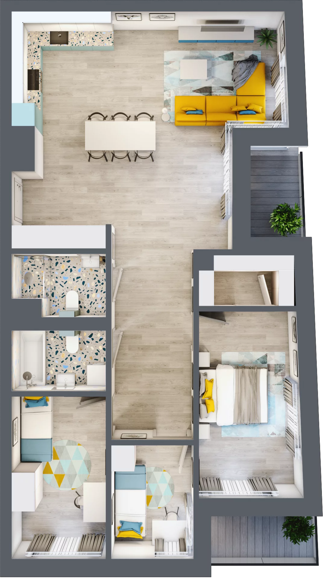 4 pokoje, mieszkanie 91,11 m², piętro 3, oferta nr A.18, Apartamenty Dębowa, Łódź, Górna, Górniak, ul. Dębowa 1