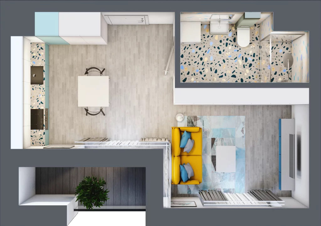 1 pokój, mieszkanie 30,13 m², piętro 3, oferta nr A.21, Apartamenty Dębowa, Łódź, Górna, Górniak, ul. Dębowa 1