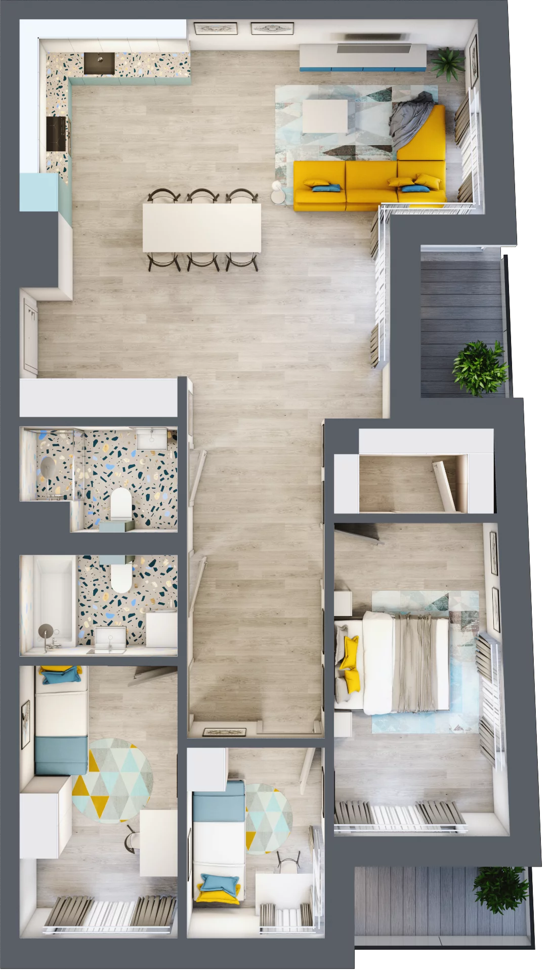 4 pokoje, mieszkanie 91,16 m², piętro 2, oferta nr A.10, Apartamenty Dębowa, Łódź, Górna, Górniak, ul. Dębowa 1