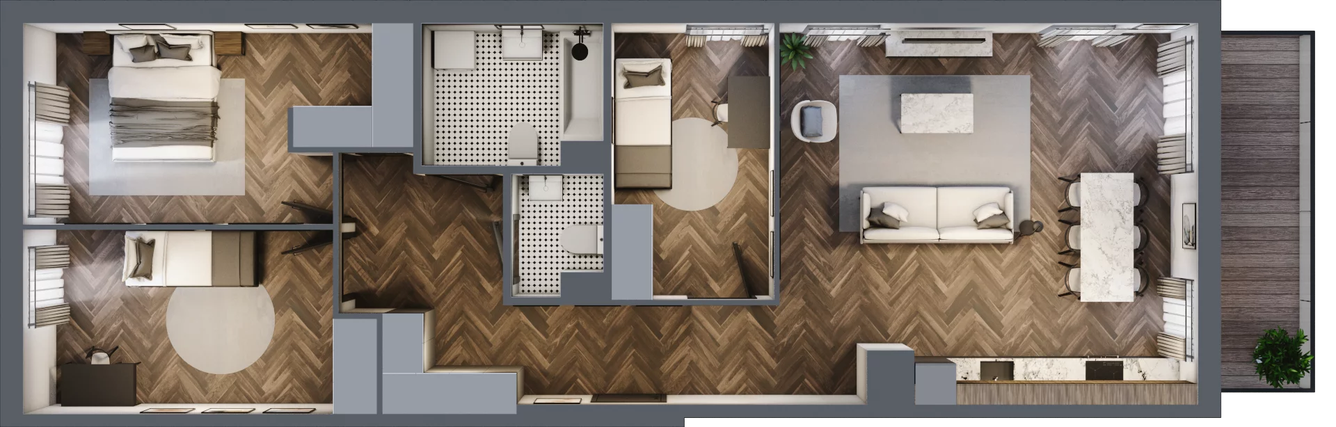 4 pokoje, mieszkanie 93,16 m², piętro 1, oferta nr C010, Zielono MI II, Warszawa, Mokotów, Siekierki, ul. Polska 10