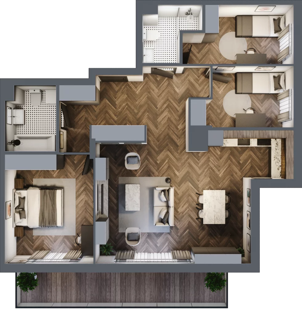 4 pokoje, mieszkanie 87,59 m², piętro 2, oferta nr D011, Zielono MI II, Warszawa, Mokotów, Siekierki, ul. Polska 10