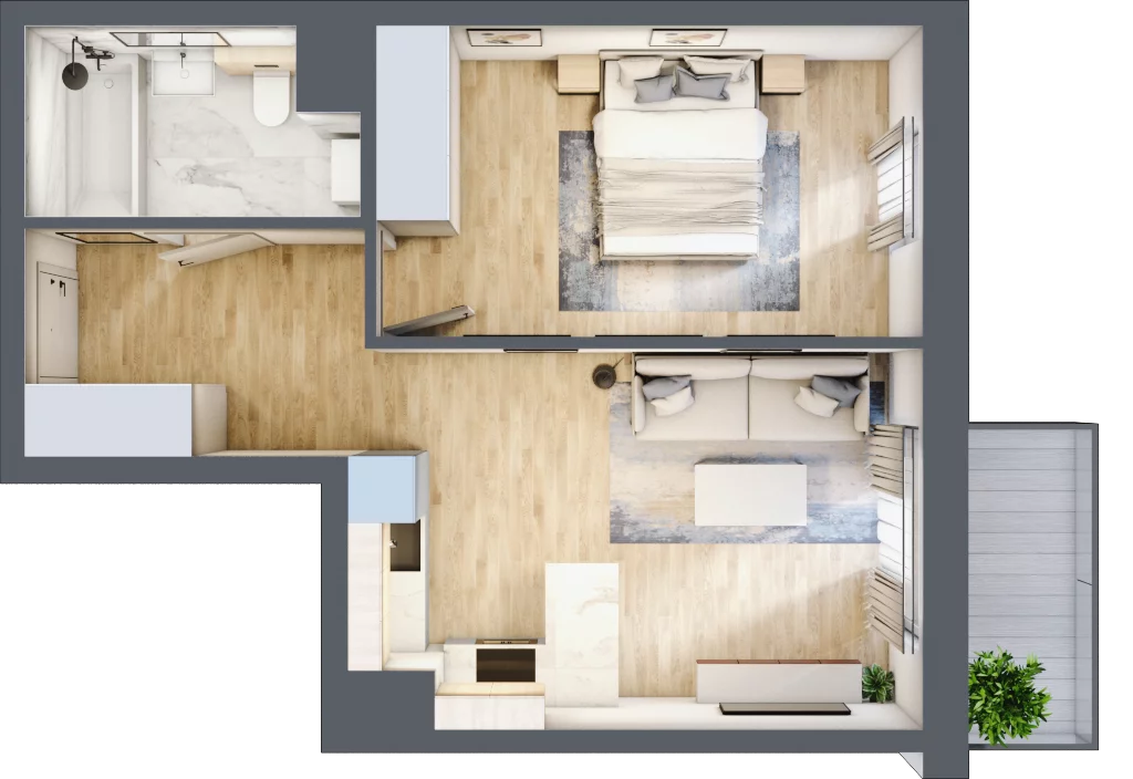 2 pokoje, mieszkanie 41,99 m², piętro 5, oferta nr B/106, Kijowska 17, Warszawa, Praga Północ, Szmulki, ul. Kijowska 17