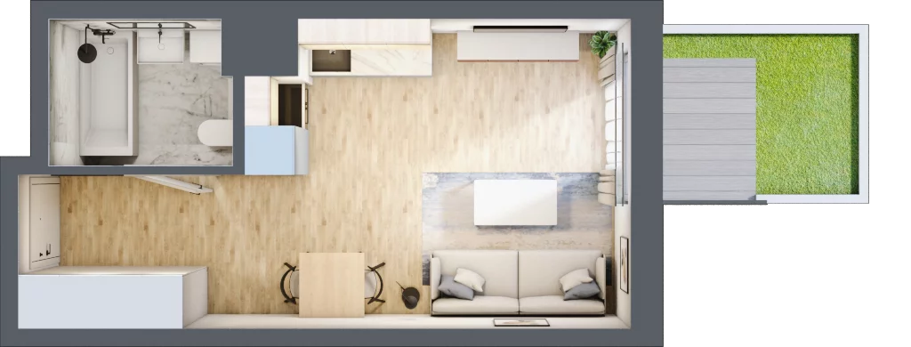 1 pokój, mieszkanie 26,07 m², parter, oferta nr C/128, Kijowska 17, Warszawa, Praga Północ, Szmulki, ul. Kijowska 17