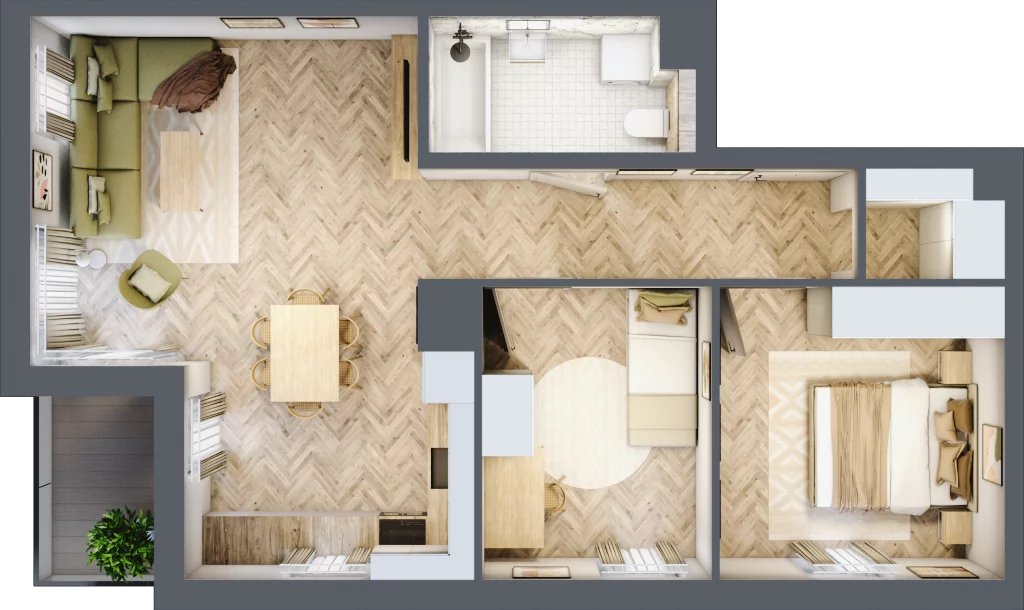 3 pokoje, mieszkanie 61,11 m², piętro 2, oferta nr A-17, Podgórki Tynieckie, Kraków, Dębniki, Sidzina, ul. Podgórki Tynieckie