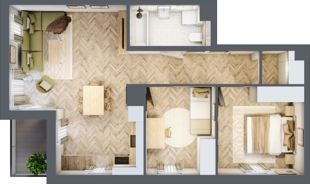 3 pokoje, mieszkanie 61,11 m², piętro 1, oferta nr A-9, Podgórki Tynieckie, Kraków, Dębniki, Sidzina, ul. Podgórki Tynieckie