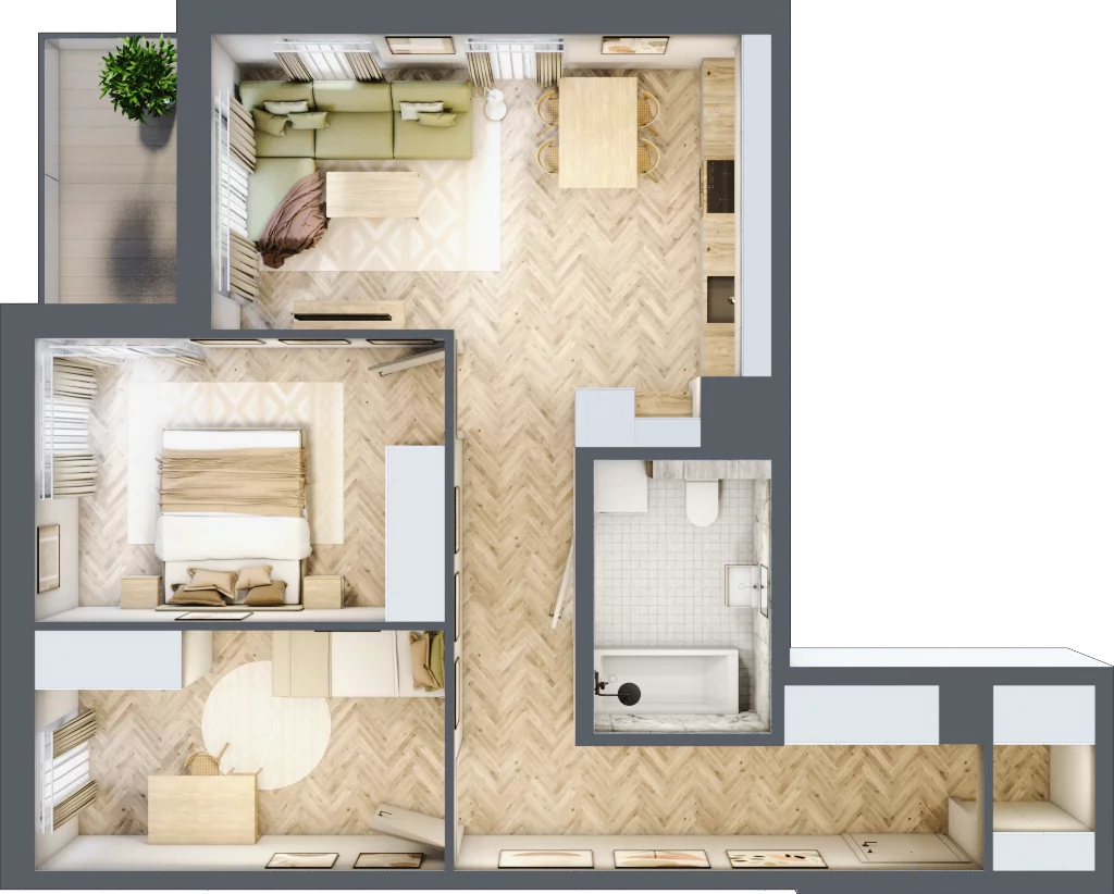 3 pokoje, mieszkanie 61,75 m², piętro 2, oferta nr A-18, Podgórki Tynieckie, Kraków, Dębniki, Sidzina, ul. Podgórki Tynieckie