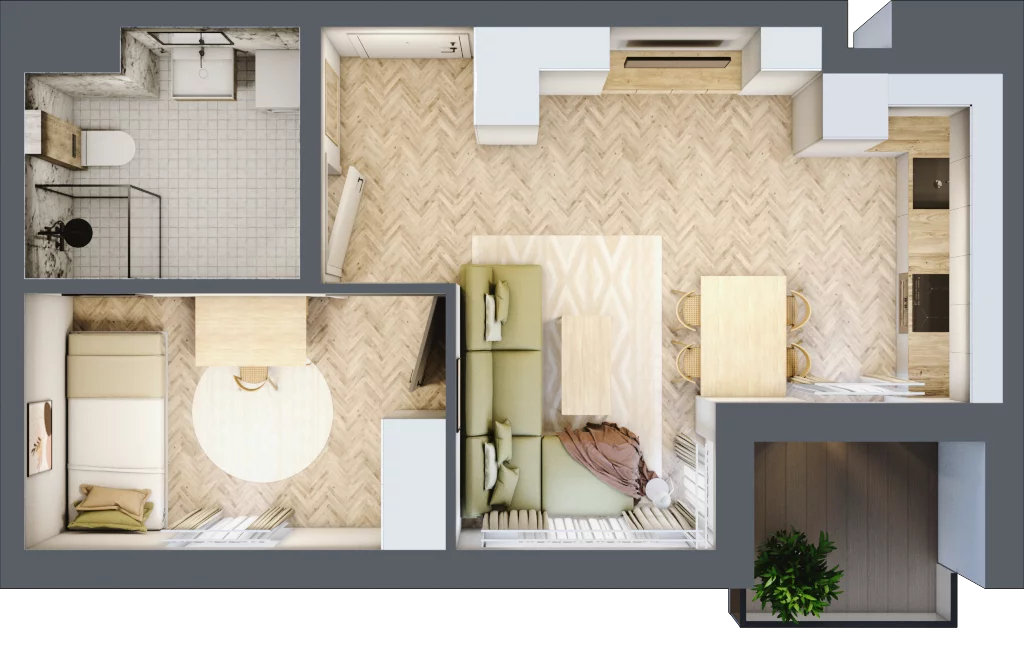 2 pokoje, mieszkanie 37,37 m², piętro 1, oferta nr A-16, Podgórki Tynieckie, Kraków, Dębniki, Sidzina, ul. Podgórki Tynieckie