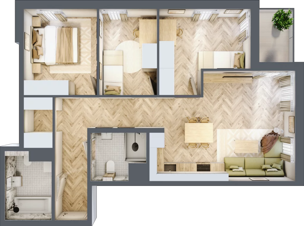 4 pokoje, mieszkanie 73,50 m², parter, oferta nr B-7, Podgórki Tynieckie, Kraków, Dębniki, Sidzina, ul. Podgórki Tynieckie
