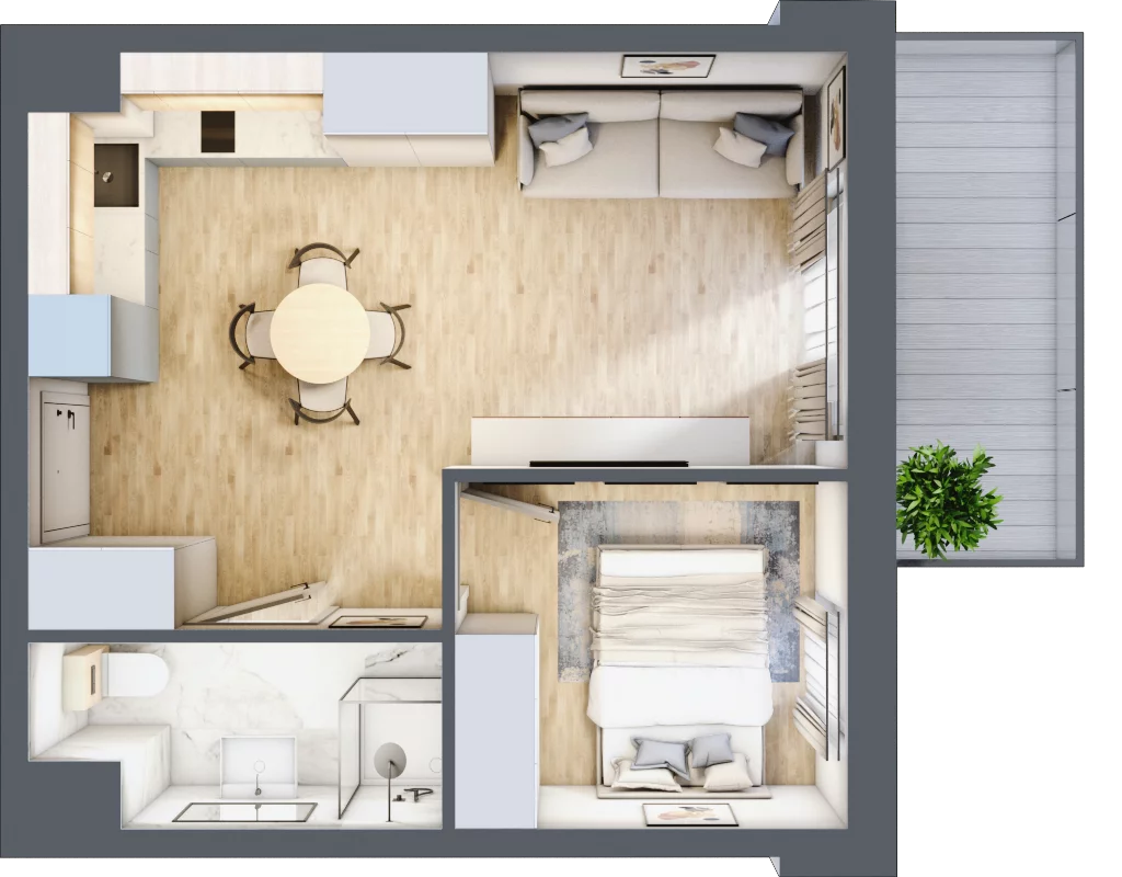 2 pokoje, apartament inwestycyjny 33,60 m², piętro 3, oferta nr A/301, Apartamenty Bałtyk - komfortowe lokale nad morzem, Jastrzębia Góra, ul. Jantarowa 3