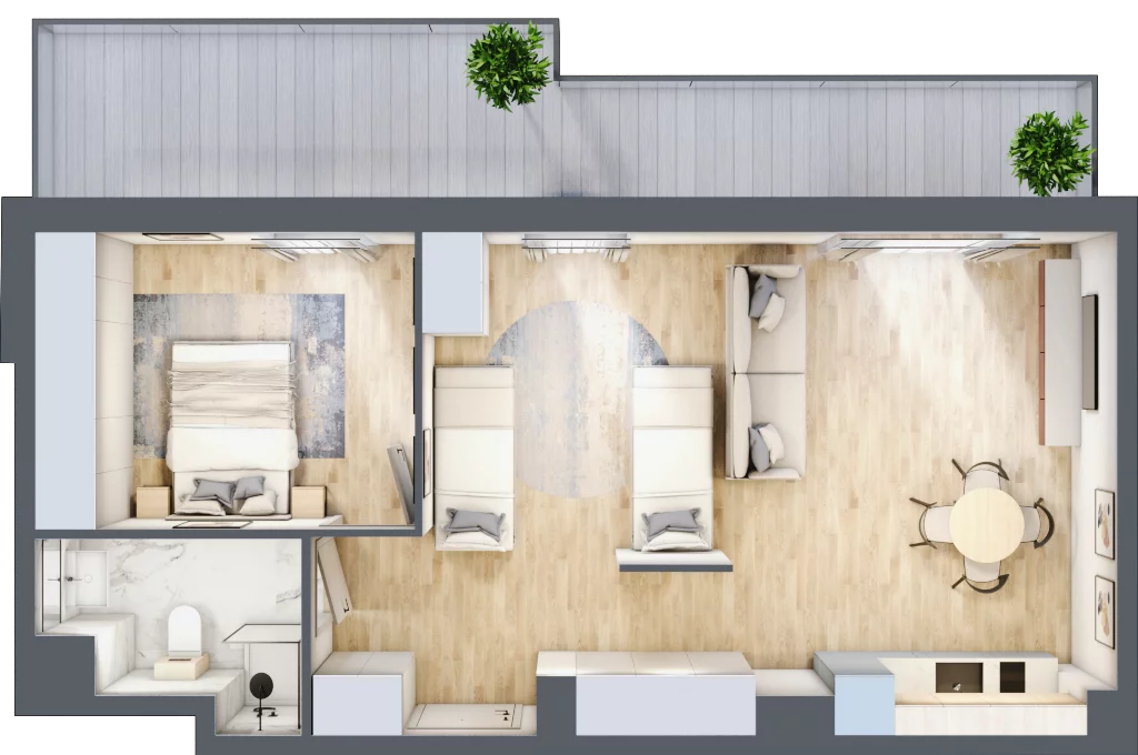 2 pokoje, apartament inwestycyjny 52,98 m², piętro 4, oferta nr A/402, Apartamenty Bałtyk - komfortowe lokale nad morzem, Jastrzębia Góra, ul. Jantarowa 3