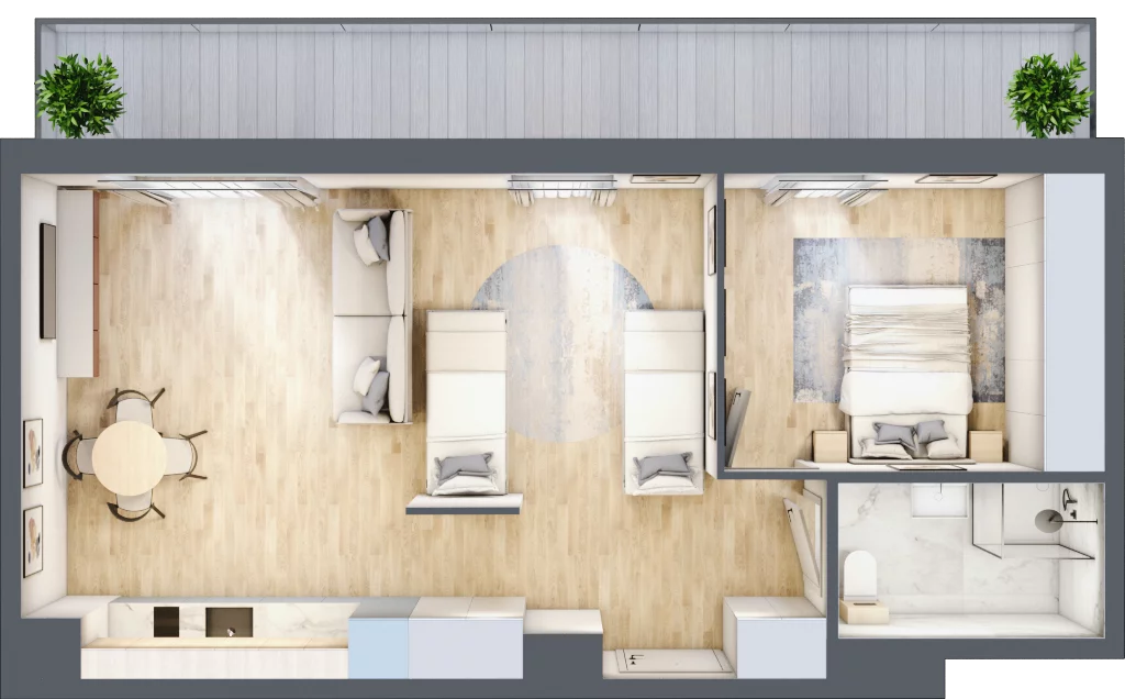 2 pokoje, apartament inwestycyjny 52,80 m², piętro 4, oferta nr A/403, Apartamenty Bałtyk - komfortowe lokale nad morzem, Jastrzębia Góra, ul. Jantarowa 3