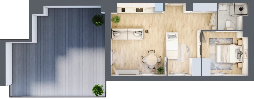 2 pokoje, apartament inwestycyjny 48,66 m², piętro 4, oferta nr A/408, Apartamenty Bałtyk - komfortowe lokale nad morzem, Jastrzębia Góra, ul. Jantarowa 3