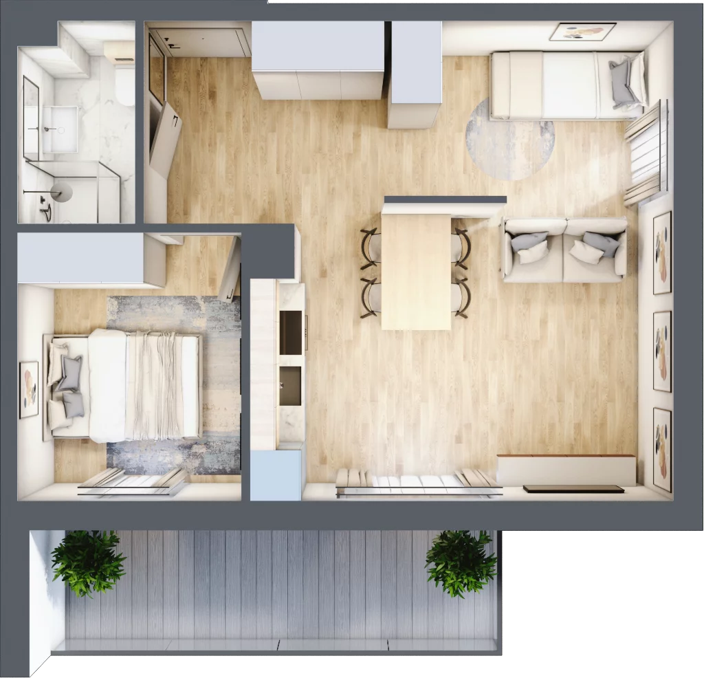 2 pokoje, apartament inwestycyjny 44,03 m², piętro 2, oferta nr B/203, Apartamenty Bałtyk - komfortowe lokale nad morzem, Jastrzębia Góra, ul. Jantarowa 3