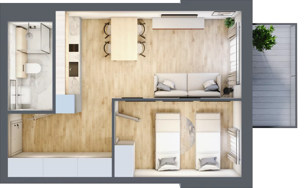 2 pokoje, apartament inwestycyjny 39,14 m², piętro 3, oferta nr B/301, Apartamenty Bałtyk - komfortowe lokale nad morzem, Jastrzębia Góra, ul. Jantarowa 3