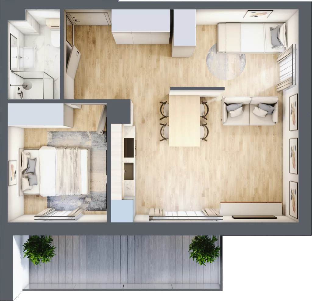 2 pokoje, apartament inwestycyjny 44,30 m², piętro 2, oferta nr B/303, Apartamenty Bałtyk - komfortowe lokale nad morzem, Jastrzębia Góra, ul. Jantarowa 3