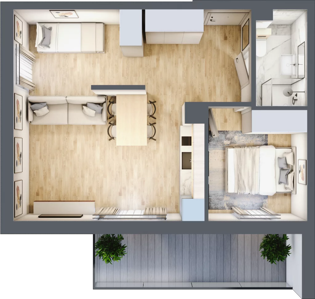 2 pokoje, apartament inwestycyjny 44,82 m², piętro 3, oferta nr B/306, Apartamenty Bałtyk - komfortowe lokale nad morzem, Jastrzębia Góra, ul. Jantarowa 3
