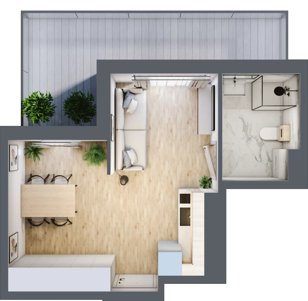 1 pokój, apartament inwestycyjny 28,73 m², piętro 4, oferta nr B/404, Apartamenty Bałtyk - komfortowe lokale nad morzem, Jastrzębia Góra, ul. Jantarowa 3