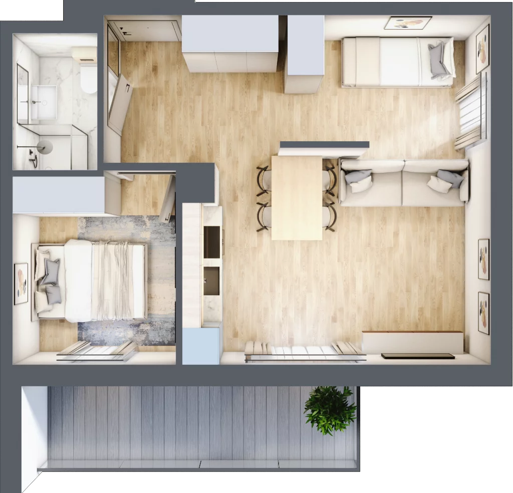 2 pokoje, apartament inwestycyjny 43,94 m², piętro 2, oferta nr C/203, Apartamenty Bałtyk - komfortowe lokale nad morzem, Jastrzębia Góra, ul. Jantarowa 3