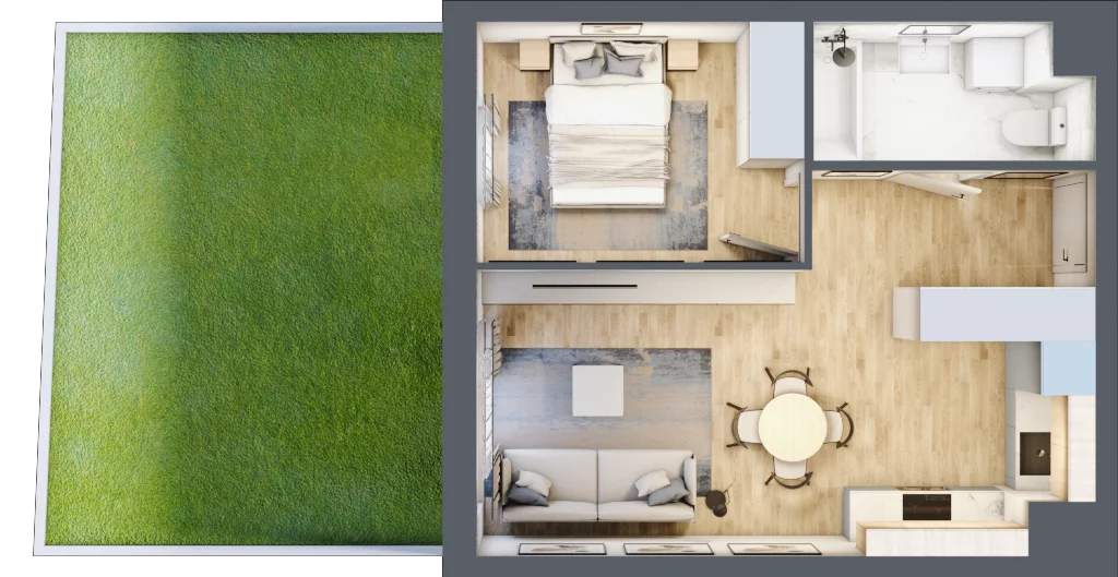 2 pokoje, mieszkanie 39,29 m², piętro 1, oferta nr 5, Nova Dworcowa Apartamenty, Mszczonów, ul. Dworcowa 40