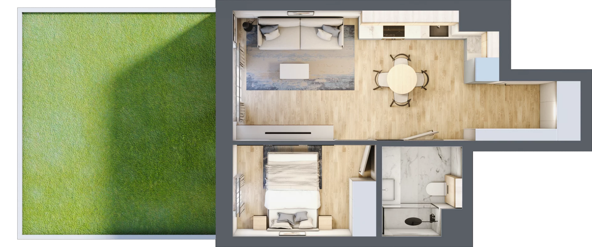 2 pokoje, mieszkanie 37,60 m², piętro 1, oferta nr C.0.4, Apartamenty Widok etap II, Skierniewice, Widok, ul. Armii Krajowej 63