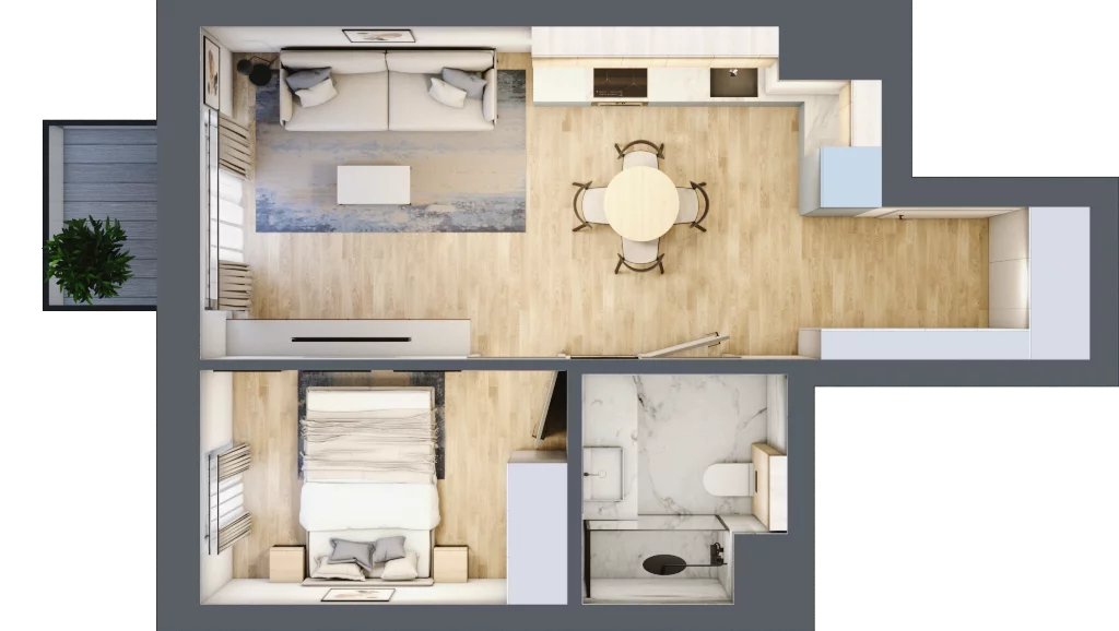 2 pokoje, mieszkanie 37,54 m², piętro 8, oferta nr C.7.62, Apartamenty Widok etap II, Skierniewice, Widok, ul. Armii Krajowej 63