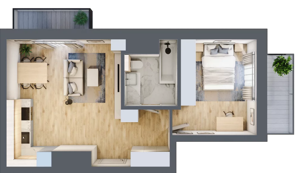2 pokoje, mieszkanie 45,02 m², piętro 10, oferta nr C.9.84, Apartamenty Widok etap II, Skierniewice, Widok, ul. Armii Krajowej 63