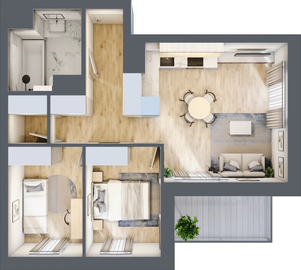 3 pokoje, mieszkanie 54,31 m², piętro 10, oferta nr C.9.86, Apartamenty Widok etap II, Skierniewice, Widok, ul. Armii Krajowej 63