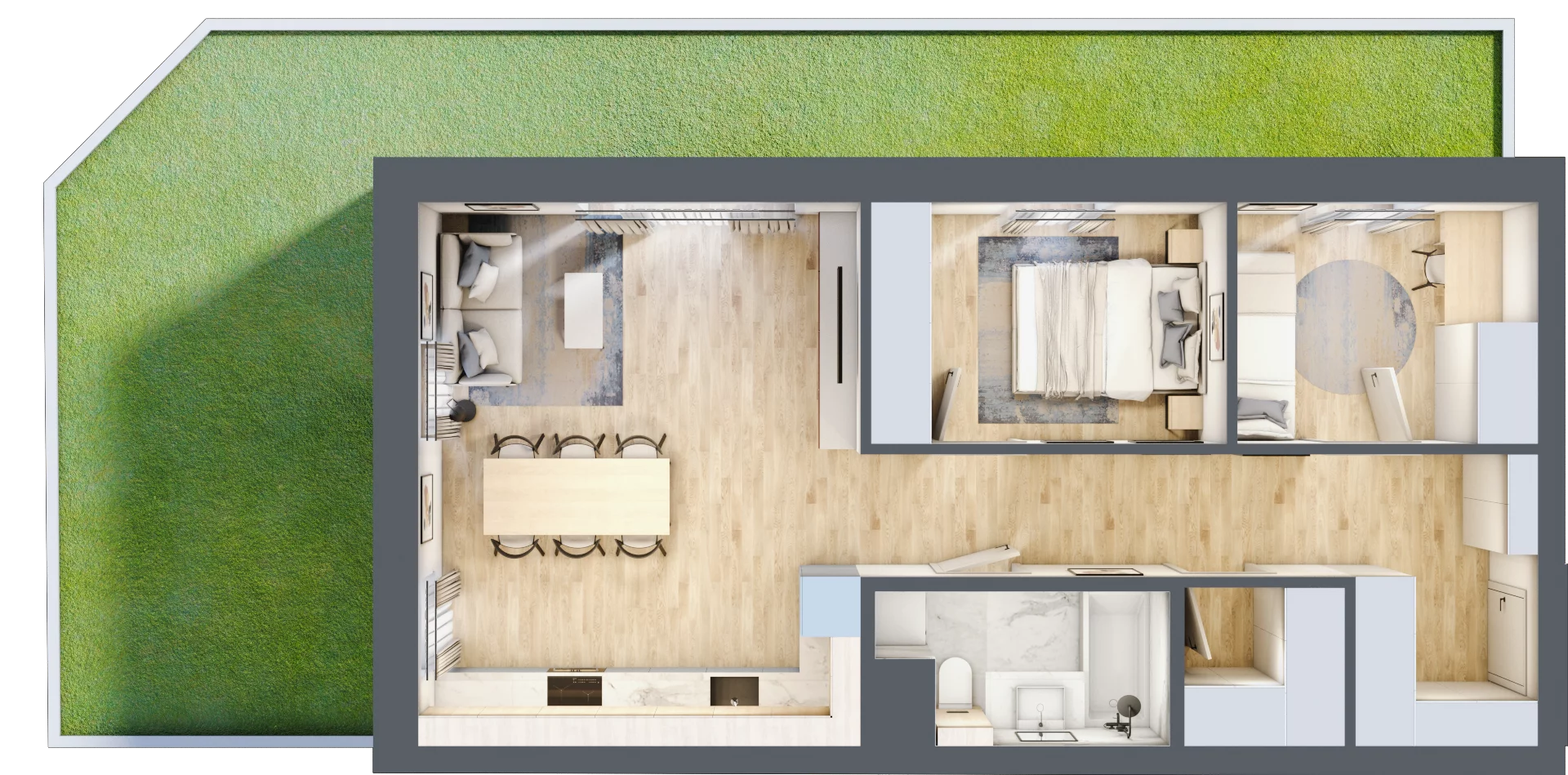 3 pokoje, mieszkanie 57,73 m², piętro 1, oferta nr D.0.6, Apartamenty Widok etap II, Skierniewice, Widok, ul. Armii Krajowej 63