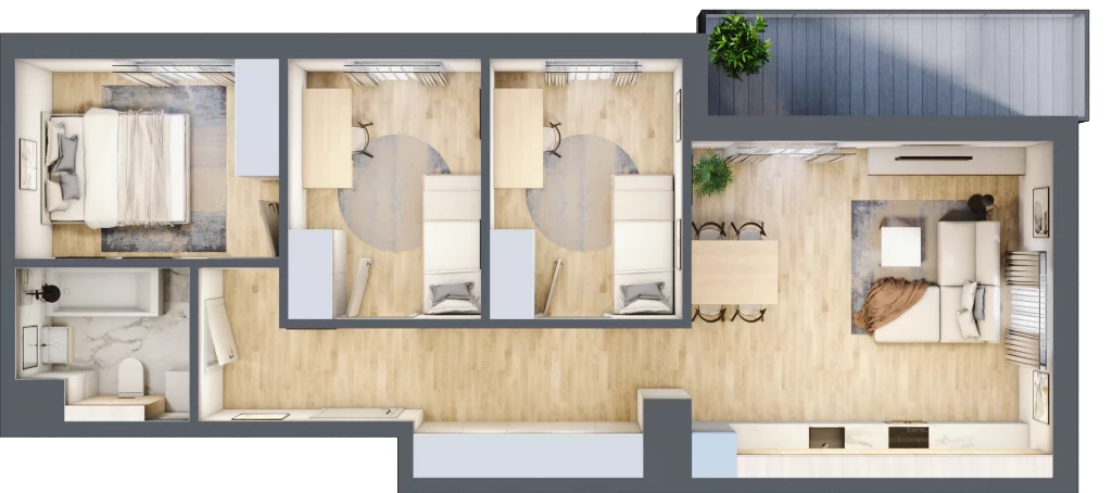 4 pokoje, mieszkanie 65,29 m², piętro 5, oferta nr CZ1.A41, Nowa Czernica CZ1, Czernica, ul. Wojska Polskiego 13