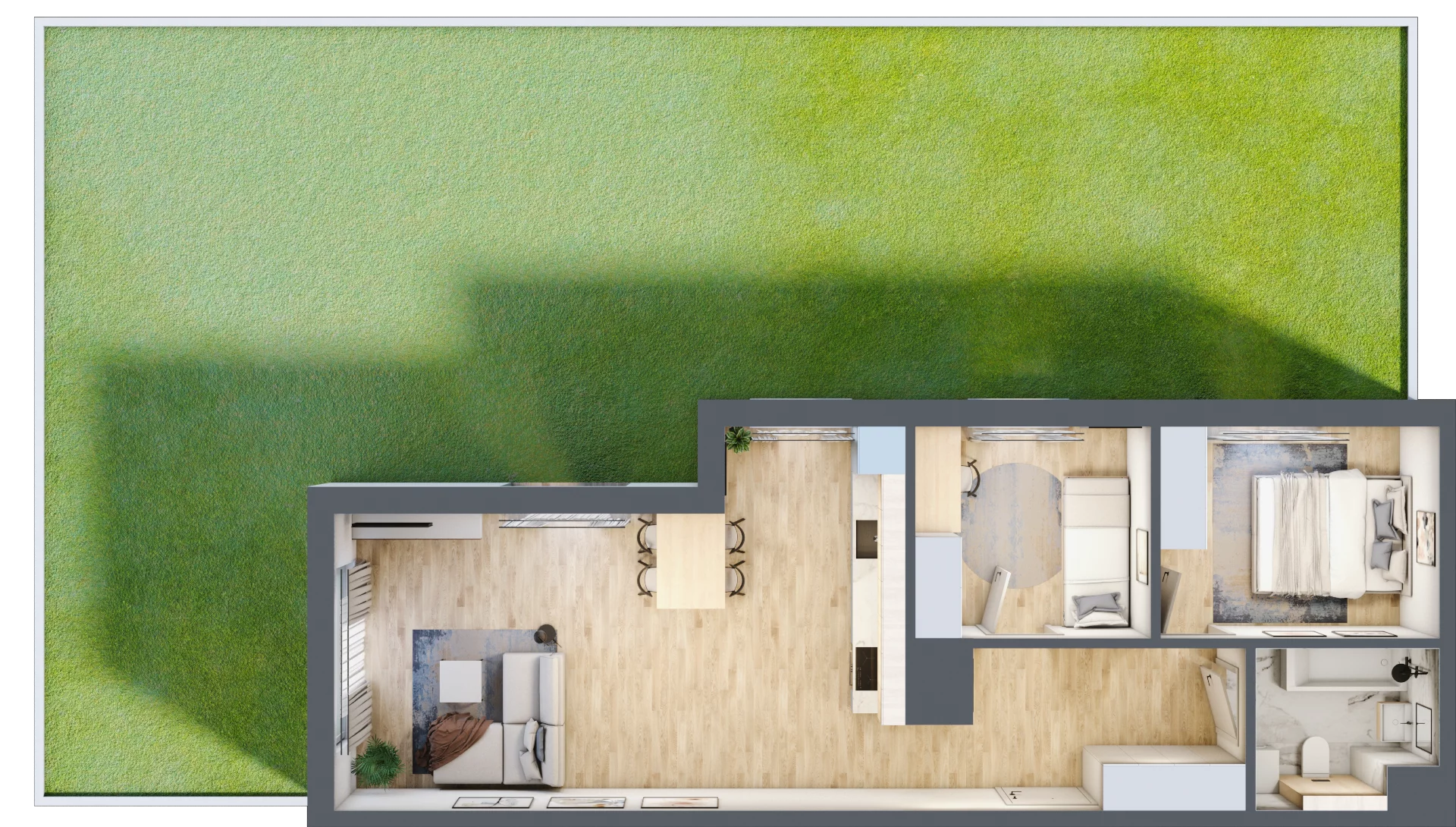 3 pokoje, mieszkanie 59,50 m², parter, oferta nr CZ1.B54, Nowa Czernica CZ1, Czernica, ul. Wojska Polskiego 13
