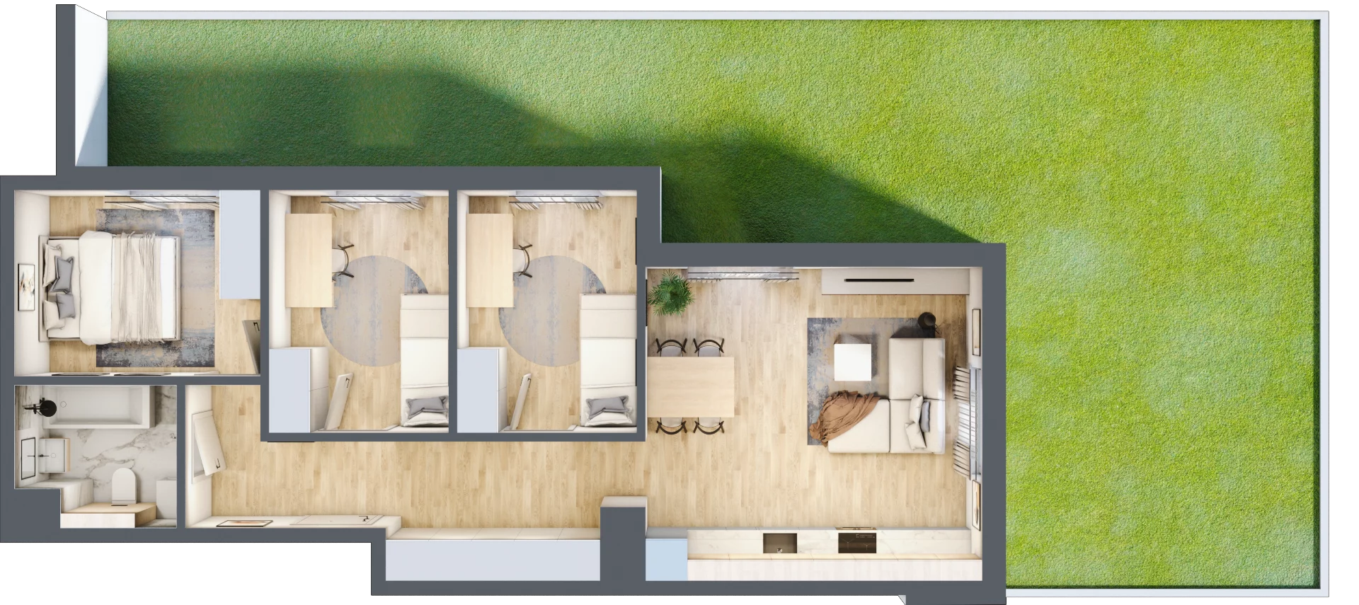 4 pokoje, mieszkanie 65,28 m², parter, oferta nr CZ1.A1, Nowa Czernica CZ1, Czernica, ul. Wojska Polskiego 13