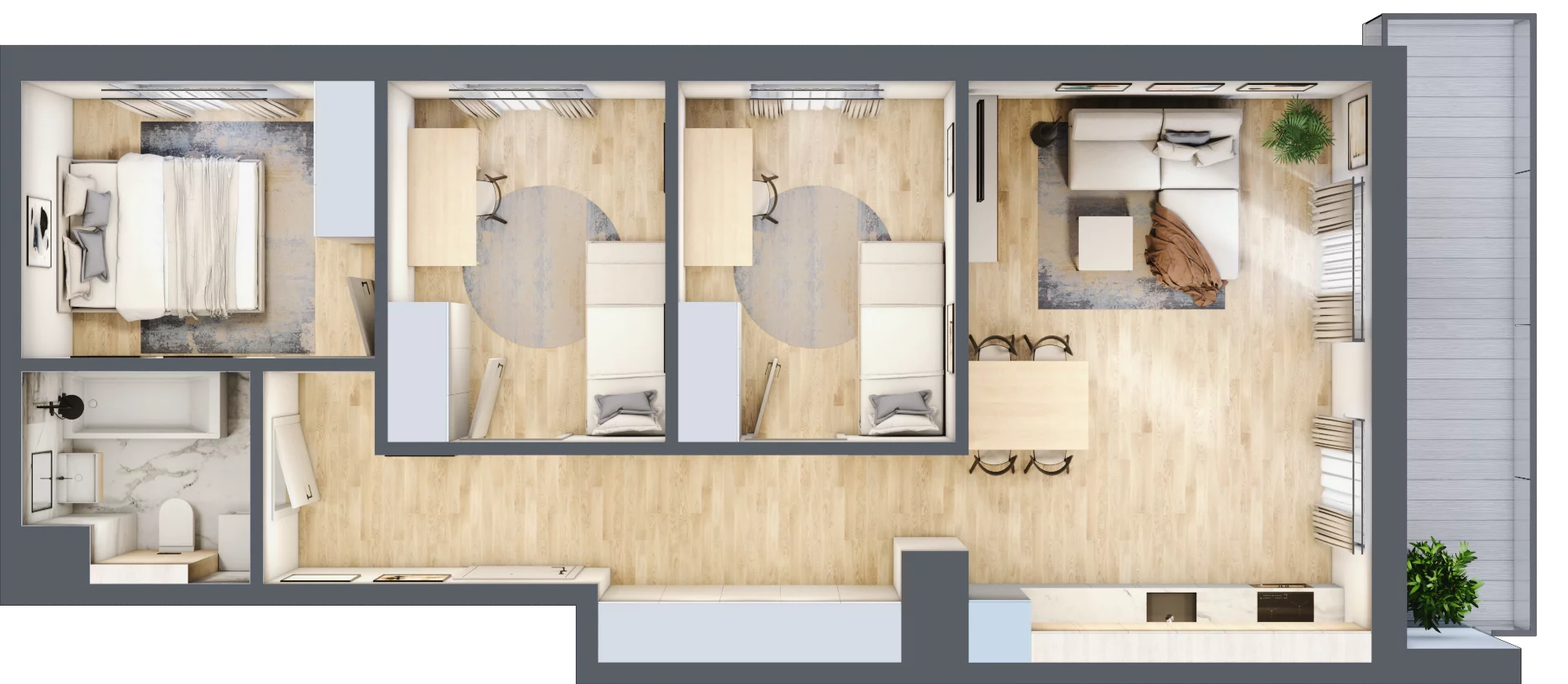 4 pokoje, mieszkanie 65,68 m², piętro 3, oferta nr CZ1.B79, Nowa Czernica CZ1, Czernica, ul. Wojska Polskiego 13
