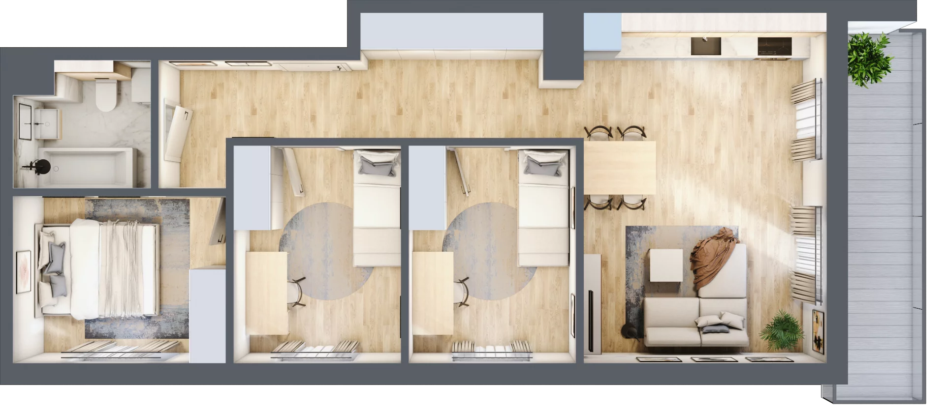 4 pokoje, mieszkanie 65,40 m², piętro 3, oferta nr CZ1.A26, Nowa Czernica CZ1, Czernica, ul. Wojska Polskiego 13