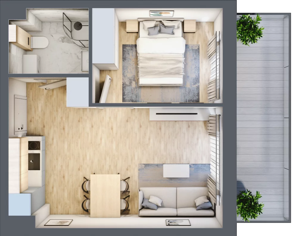 2 pokoje, apartament inwestycyjny 33,77 m², piętro 2, oferta nr J27, Jasna, Międzywodzie, ul. Jasna 1