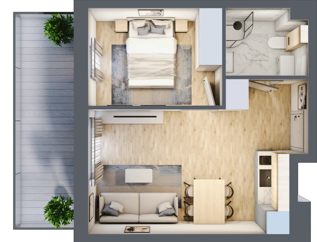 2 pokoje, apartament inwestycyjny 32,86 m², piętro 1, oferta nr J20, Jasna, Międzywodzie, ul. Jasna 1