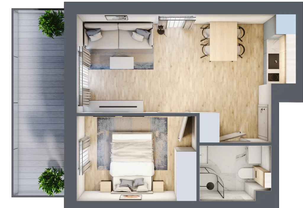 2 pokoje, apartament inwestycyjny 34,43 m², piętro 1, oferta nr J23, Jasna, Międzywodzie, ul. Jasna 1