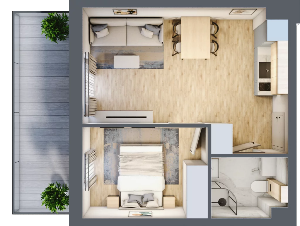 2 pokoje, apartament inwestycyjny 33,75 m², piętro 1, oferta nr J21, Jasna, Międzywodzie, ul. Jasna 1